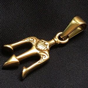 18k Gold Plated Siren Trident Pendant